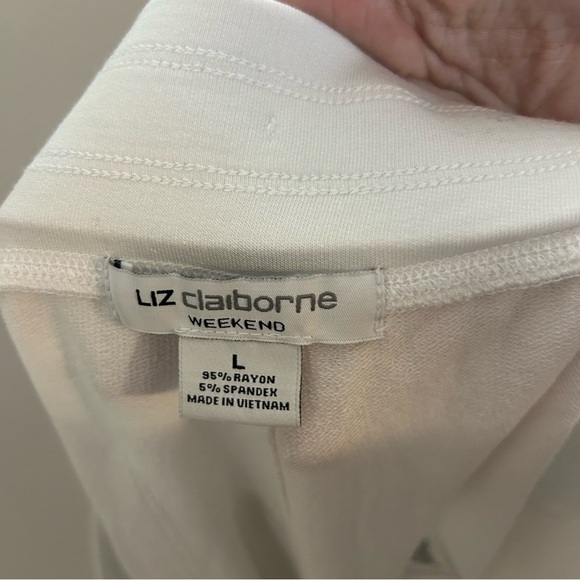 Liz Claiborne Weekend Terry Cloth Shorts NWT White Large Drawstring Women’s - Picture 5 of 5